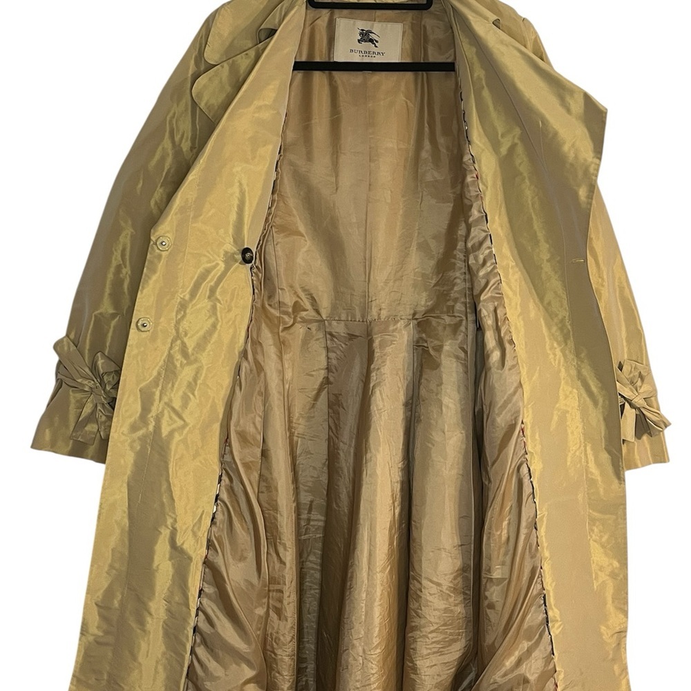 BURBERRY LONDON McKayla Metallic Gold Trench Coat Belted UK 6 / US 4 - Picture 10 of 16